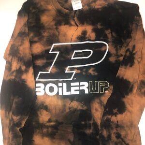 Long sleeve Purdue bleach dye